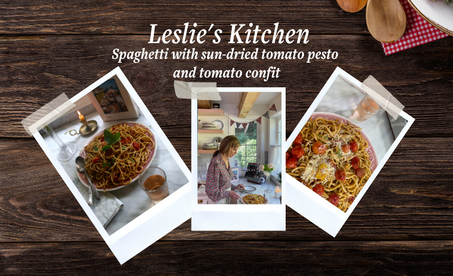 Leslie's Kitchen: Spaghetti Sun-Dried Tomato Pesto & Tomato Confit