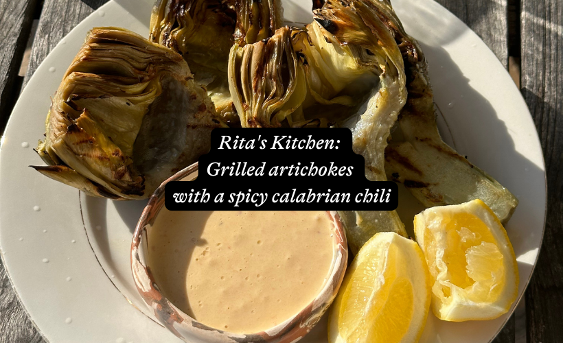 Rita's Kitchen: Grilled artichokes with a spicy calabrian chili olive oil mayo