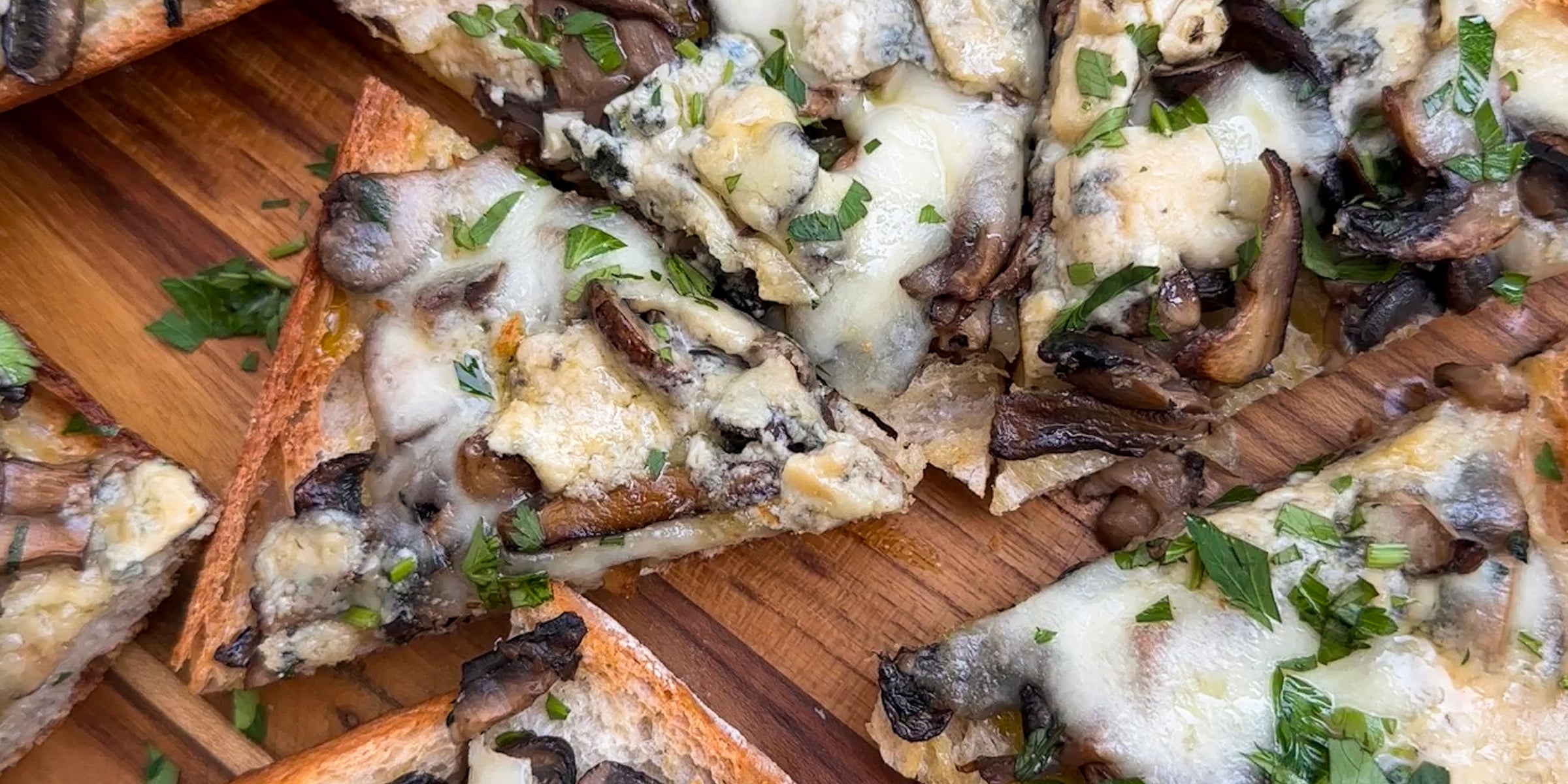 Rustic Mushroom and Cheese Crostoni