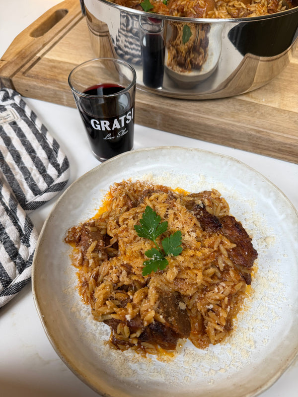 Baked Beef with Orzo (Giouvetsi)