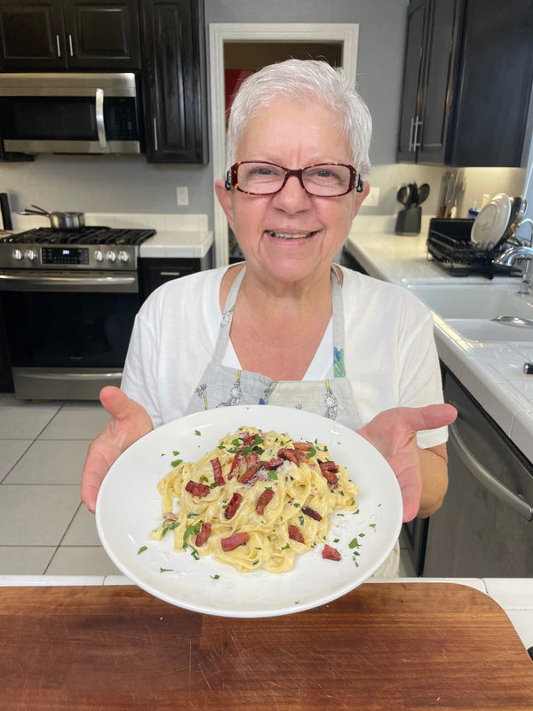 Fettuccine Alfredo with Sun-Dried Tomatoes & Pancetta