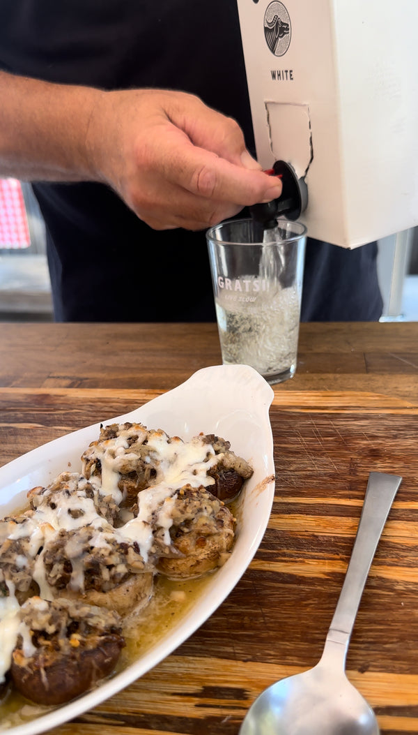 Stuffed Mushrooms with White Wine Mushroom Sauce