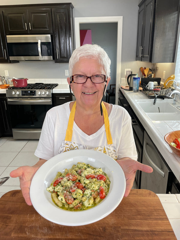 Gnocchetti pasta with pesto sauce