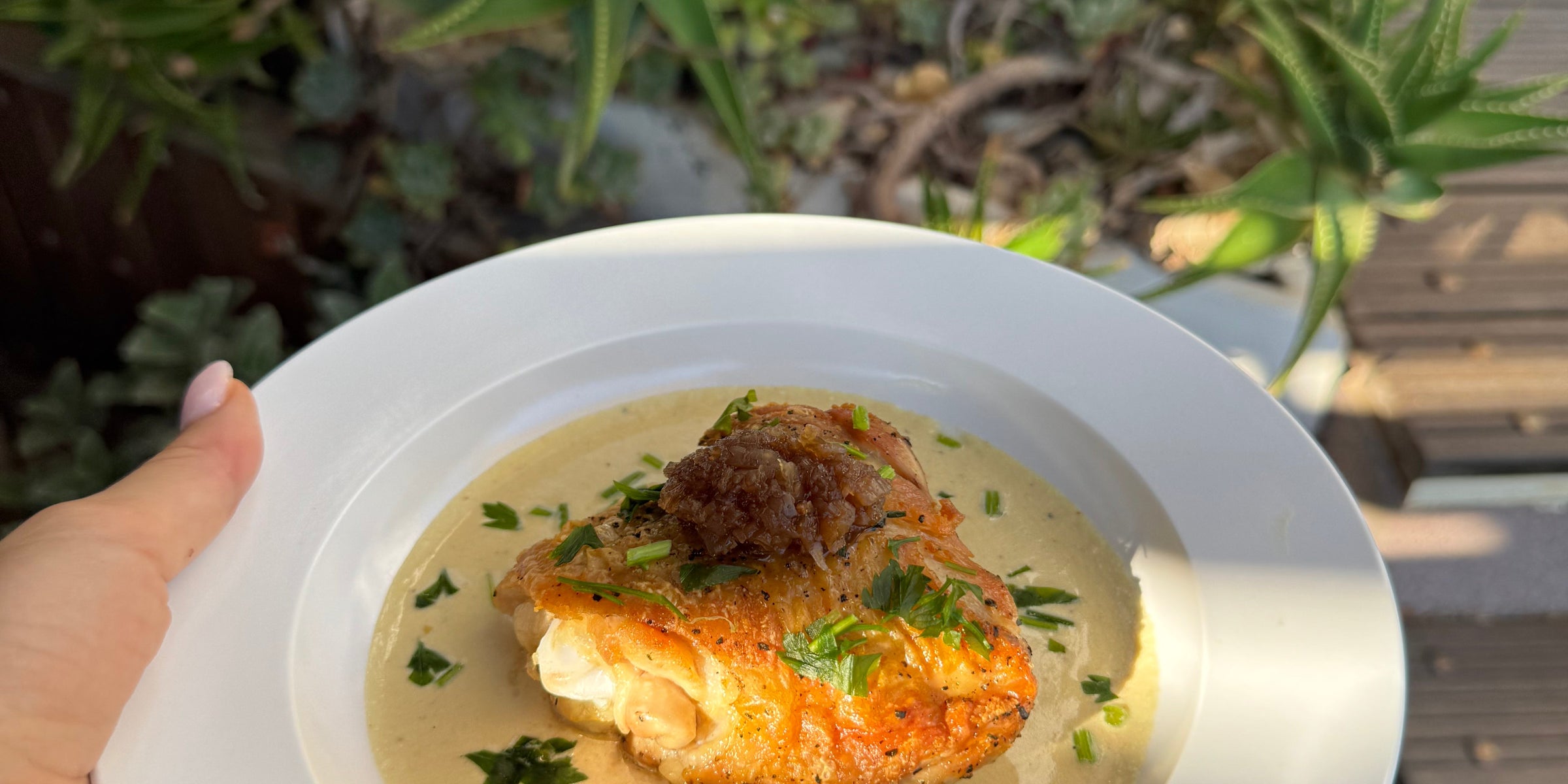Chicken Thighs in Creamy Gratsi Rosé Wine Sauce
