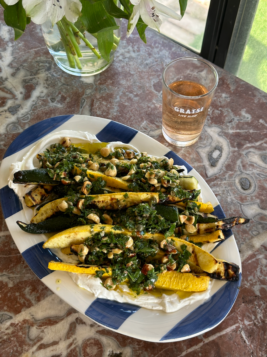 Grilled Zucchini with Hazelnut Salsa Verde & Labneh | Gratsi