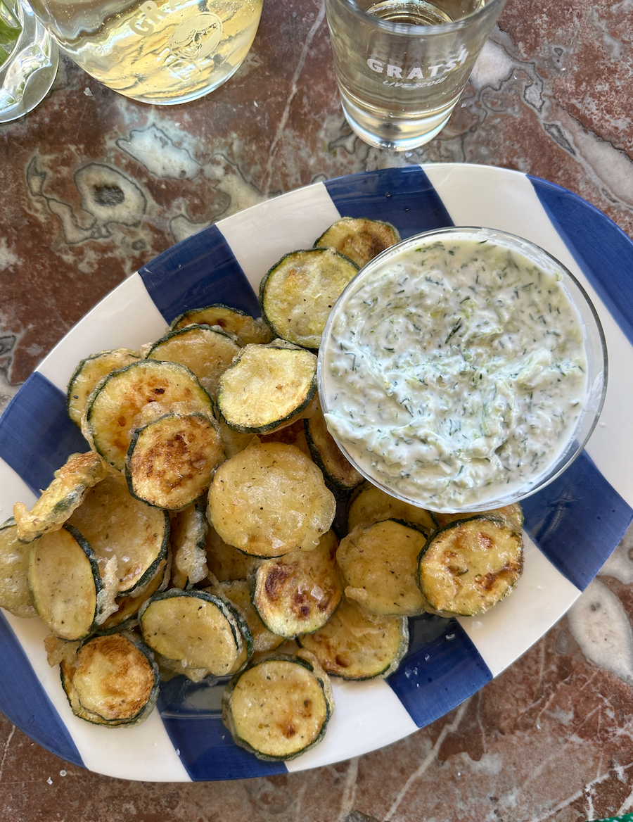 Fried Zucchini with Tzatziki