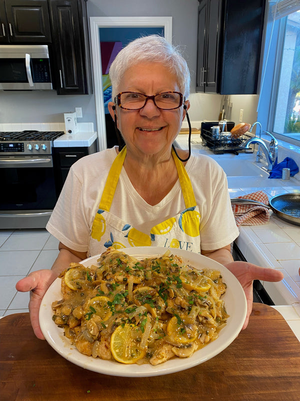 Mama's Pollo al Limone: Lemon Chicken with Capers and Mushrooms